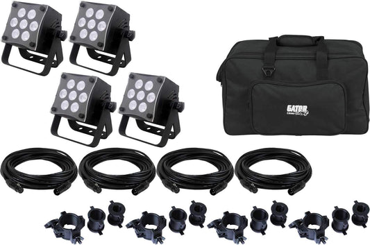 Mega Lite Baby Color Q70 Wash Light 4-Pack with Accessories - PSSL ProSound and Stage Lighting