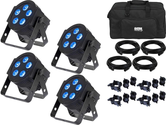 ADJ American DJ 5PX Hex Wash Light 4-Pack with Gator Bag & Accessories - PSSL ProSound and Stage Lighting