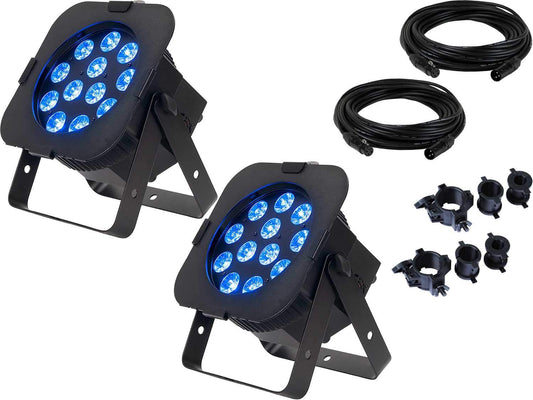ADJ American DJ 12PX Hex LED Par Wash Light 2-Pack with Accessories - PSSL ProSound and Stage Lighting