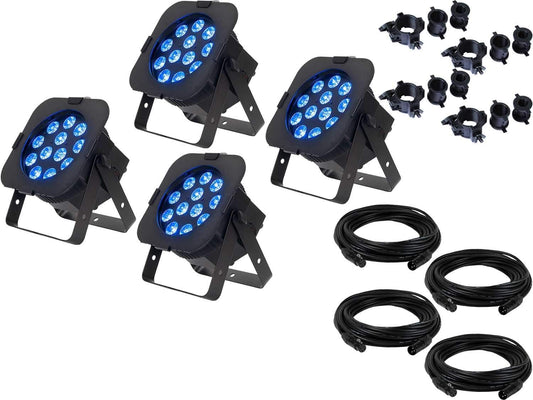 ADJ American DJ 12PX Hex LED Par Wash Light 4-Pack with Accessories - PSSL ProSound and Stage Lighting