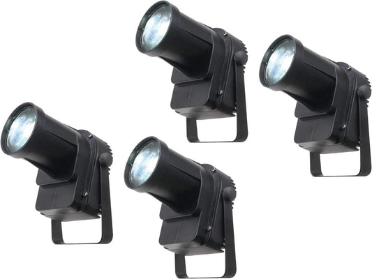 Eliminator Mini Spot LED 1x3W White Pinspot 4-Pack - PSSL ProSound and Stage Lighting