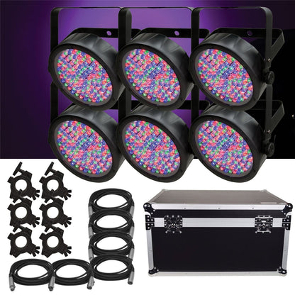 Chauvet SlimPAR 56 LED 6-Pack with ATA Road Case - PSSL ProSound and Stage Lighting