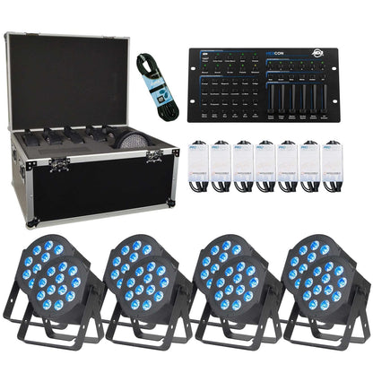 ADJ American DJ 12P HEX LED 8-Pack with HEXCON & ATA Road Case - PSSL ProSound and Stage Lighting