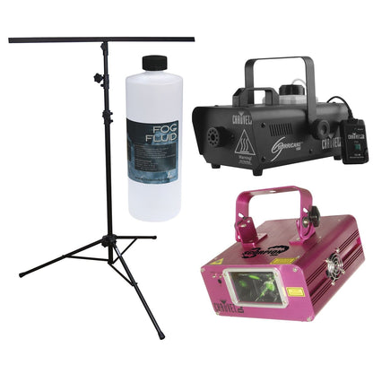 Chauvet Scorpion Dual & Hurricane 1000 Fog Pack with Light Stand - PSSL ProSound and Stage Lighting