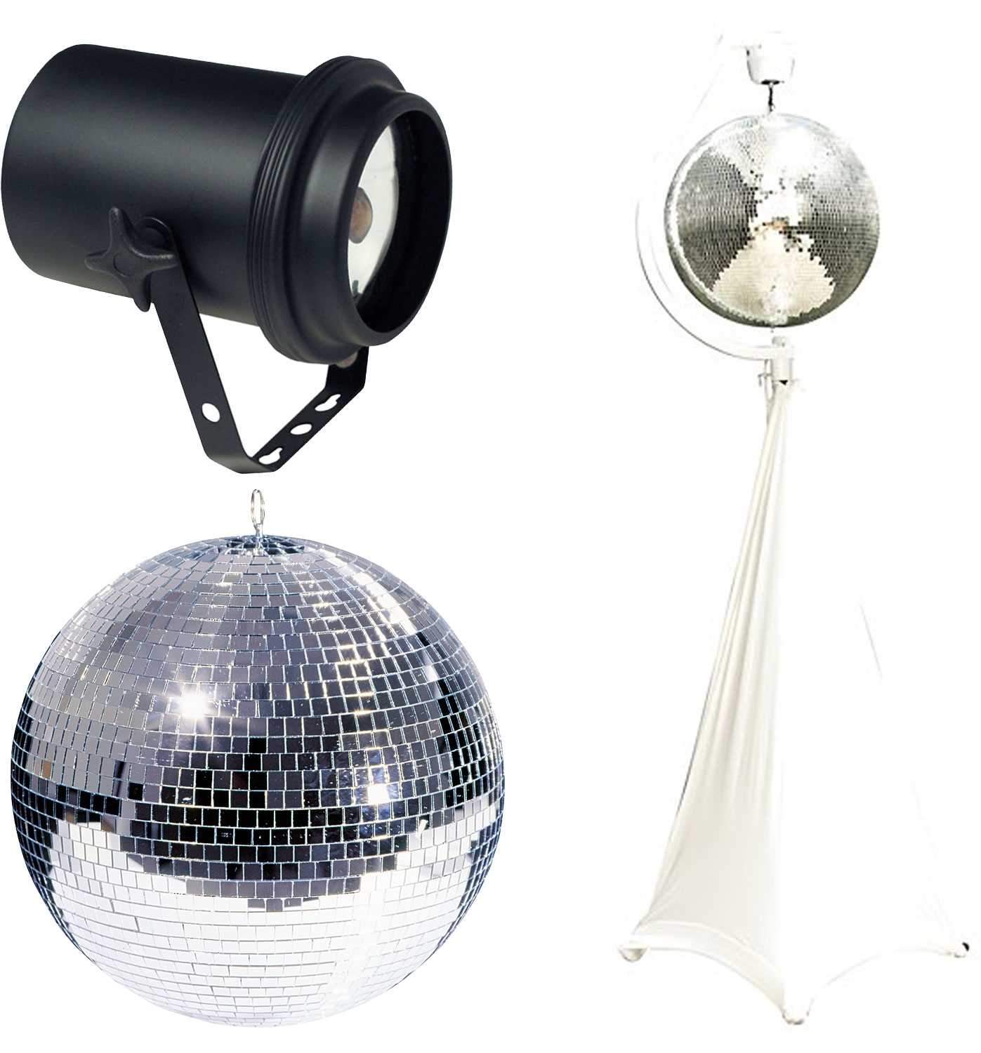 Eliminator 20-Inch Mirror Ball Pack with Stand and Pinspot - PSSL ProSound and Stage Lighting