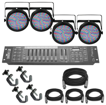Chauvet SlimPAR 64 Wash Light 4-Pack with DMX Controller & Accessories - PSSL ProSound and Stage Lighting