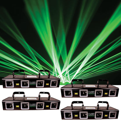 X-Laser Aurora Emerald CP Quad Aperture Laser Fixture 4-Pack - PSSL ProSound and Stage Lighting