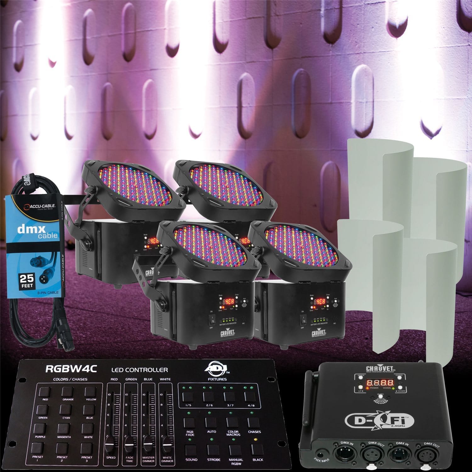 Chauvet Freedom Par RGBA x4 Lighting Package - PSSL ProSound and Stage Lighting
