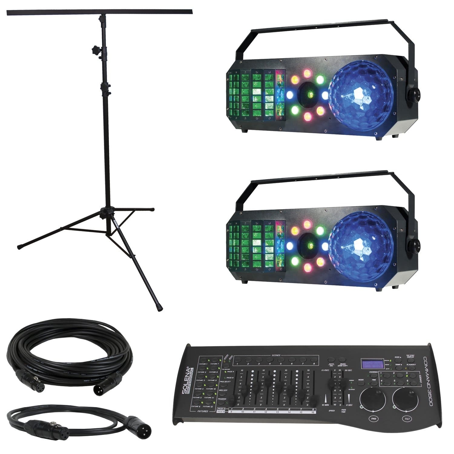 ADJ American DJ Boom Box FX1 2-Pack with Light Stand & DMX Controller - PSSL ProSound and Stage Lighting