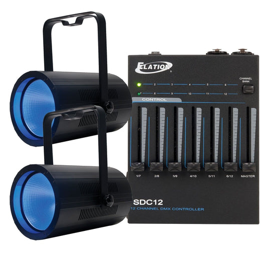 ADJ American DJ COB Cannon Wash Light 2-Pack with DMX Controller & Cables - PSSL ProSound and Stage Lighting