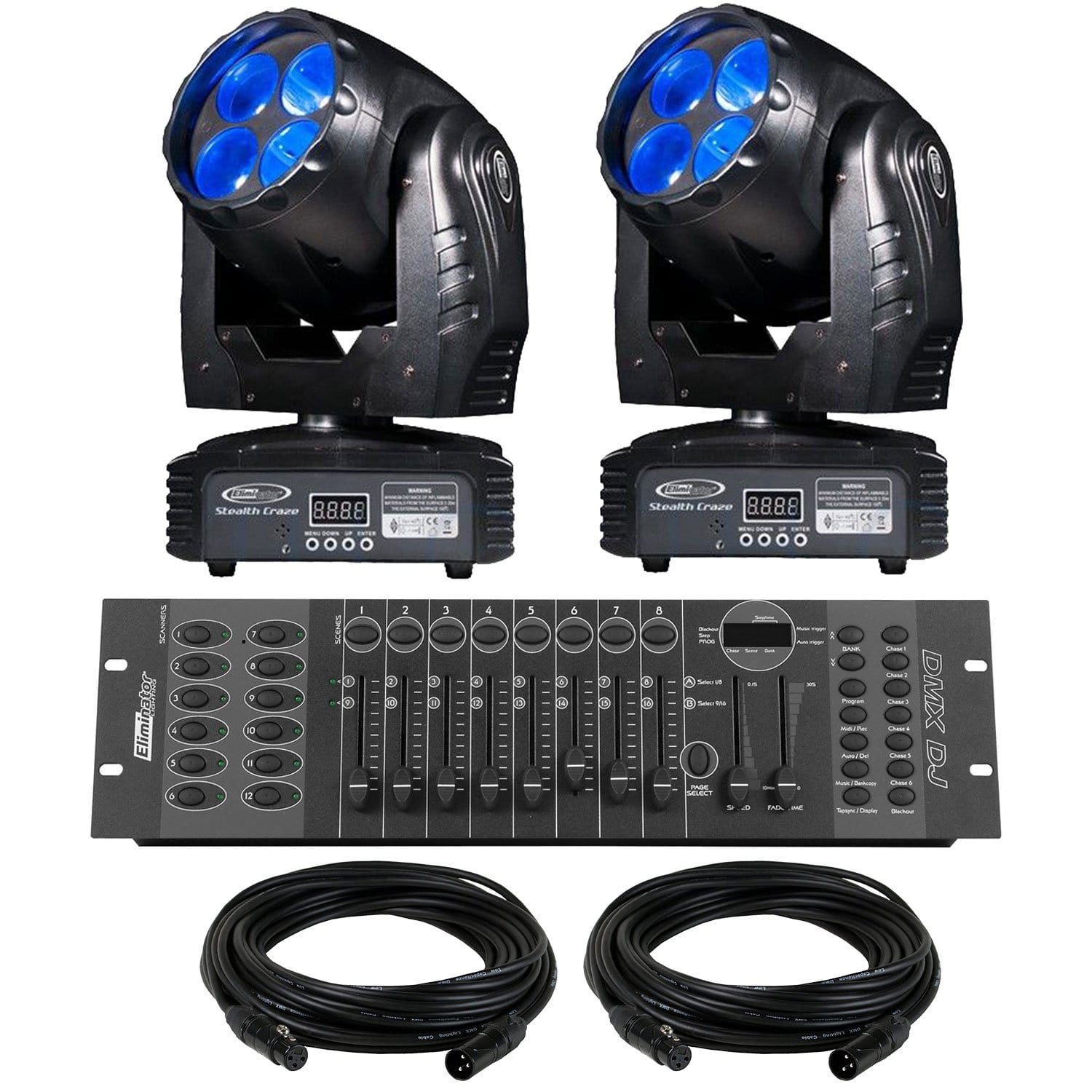 Eliminator Stealth Craze LED Moving Head 2-Pack Lighting System - PSSL ProSound and Stage Lighting