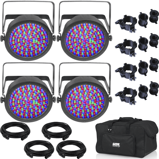 Chauvet EZpar 64 RGBA Wash Light 4-Pack with Gator Bag & Accessories - PSSL ProSound and Stage Lighting