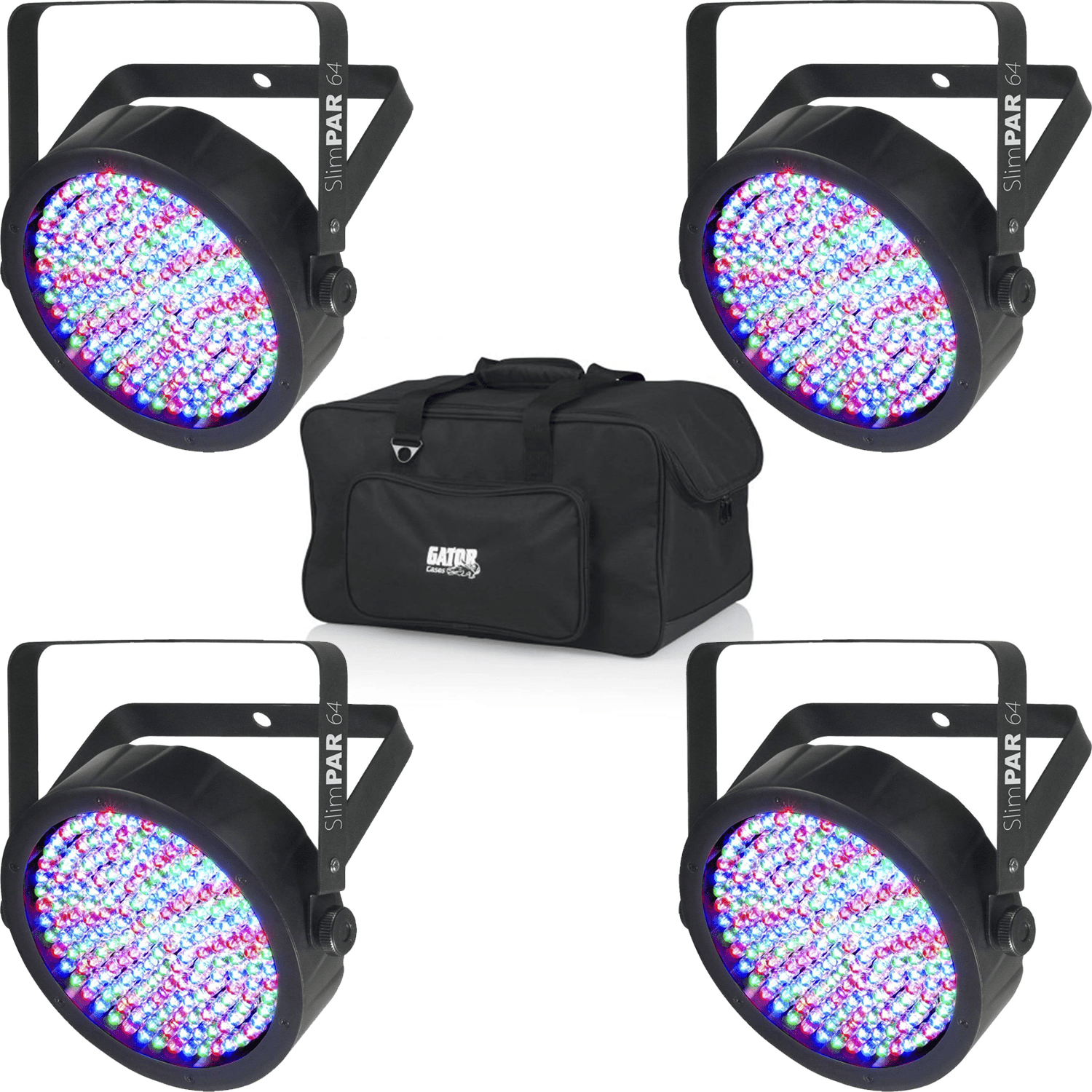 Chauvet SlimPAR 64 RGB LED Wash Light 4-Pack with Gator Bag - PSSL ProSound and Stage Lighting