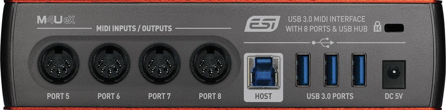 ESI M4U eX 8-Port USB 3.0 MIDI Interface With USB Hub - PSSL ProSound and Stage Lighting