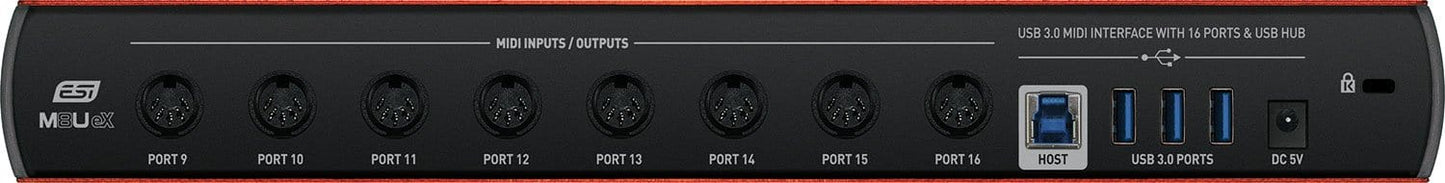 ESI M8U eX 16-Port USB 3.0 MIDI Interface With USB Hub - PSSL ProSound and Stage Lighting