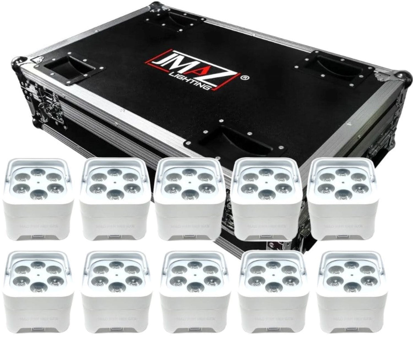 JMAZ Mad Par HEX 6XS 10 Pack w Case White - PSSL ProSound and Stage Lighting