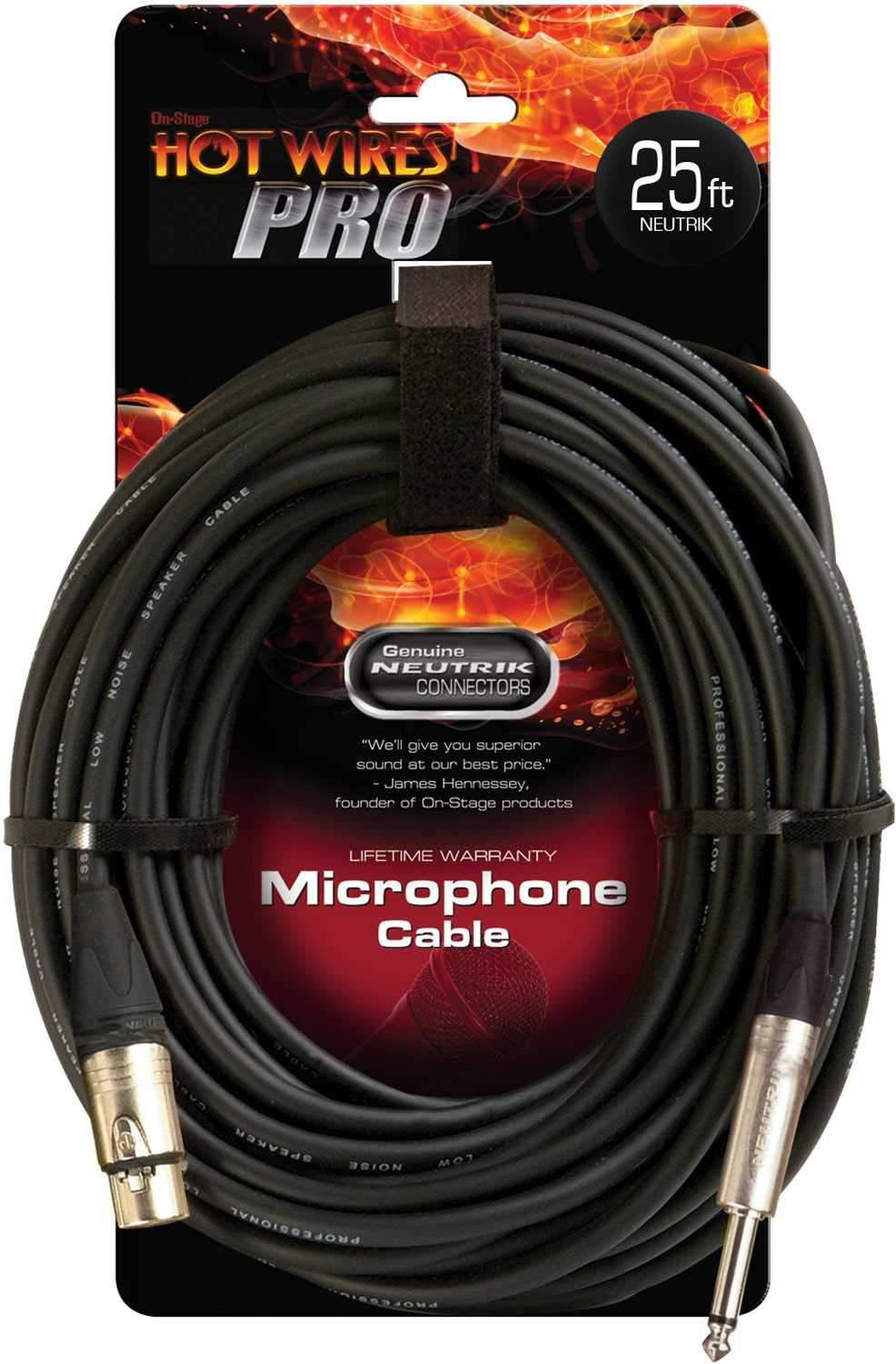 On Stage Pro Microphone Cable 25Ft XLR To 1/4 - PSSL ProSound and Stage Lighting