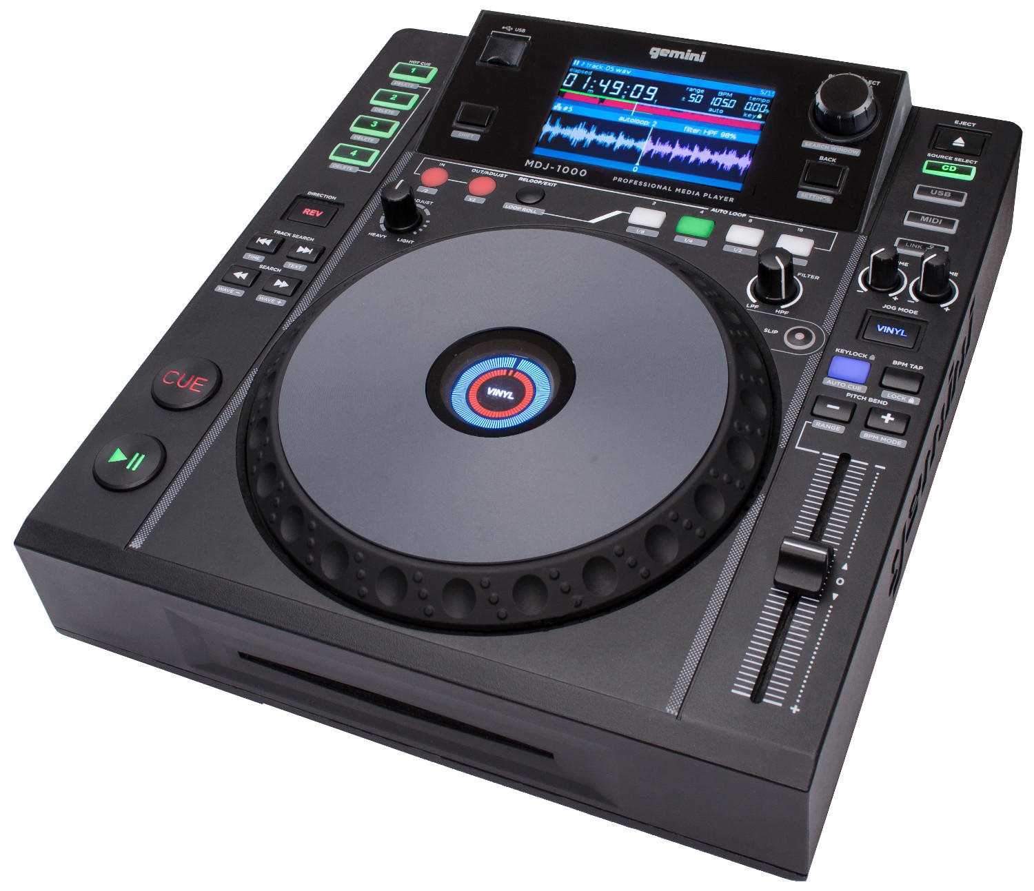 Gemini MDJ-1000 Tabletop DJ Media Player - PSSL ProSound and Stage Lighting