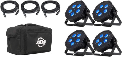ADJ American DJ Mega Flat Hex Pak Par Lighting Kit with Bag - PSSL ProSound and Stage Lighting