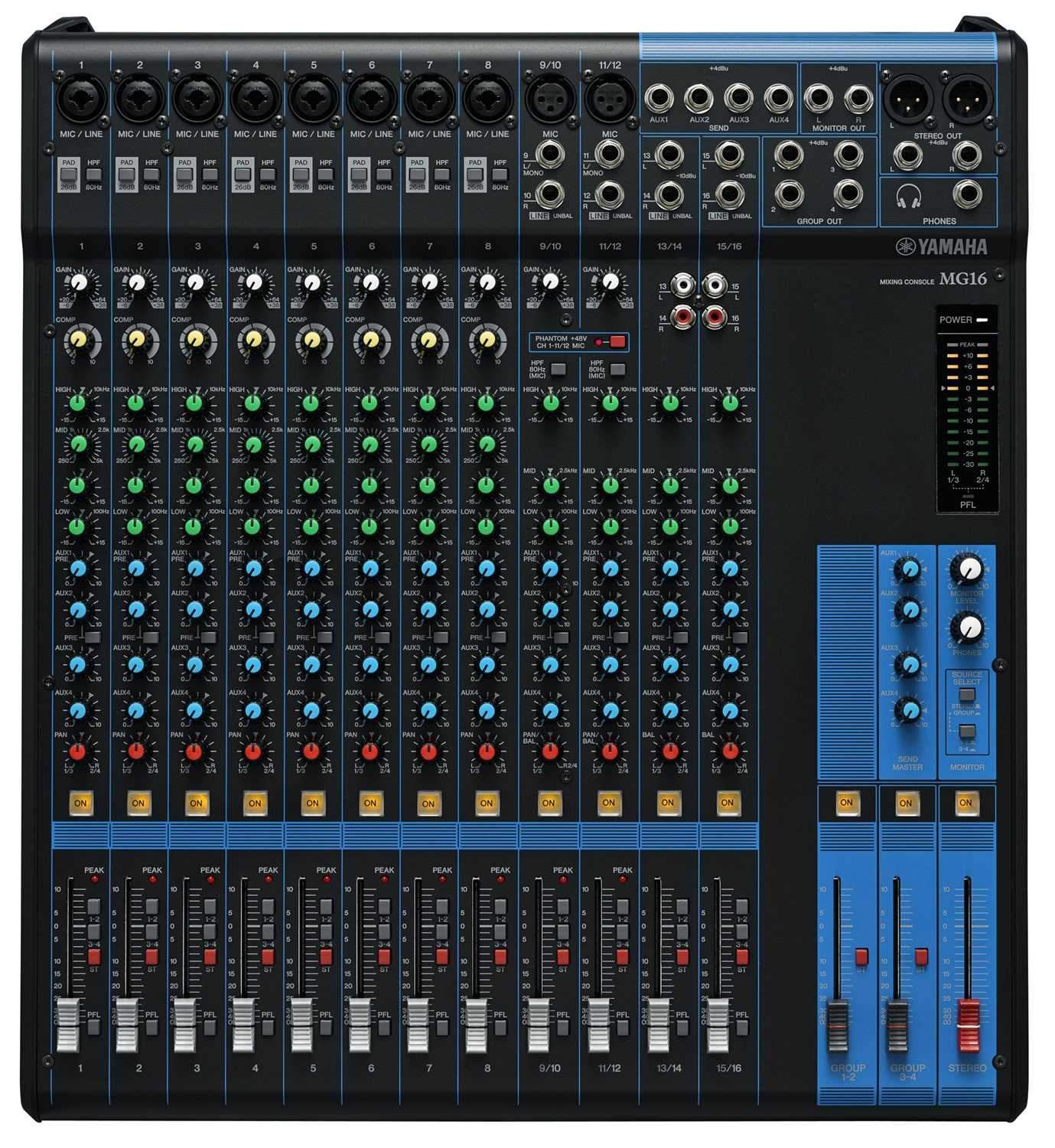 Yamaha MG16 16 Ch Live Sound PA Mixer - PSSL ProSound and Stage Lighting