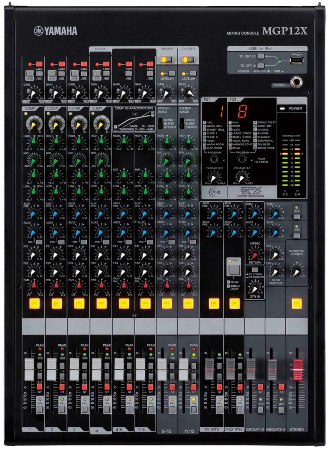 Yamaha MGP12X Professional 12-Channel Mixer with FX - PSSL ProSound and Stage Lighting