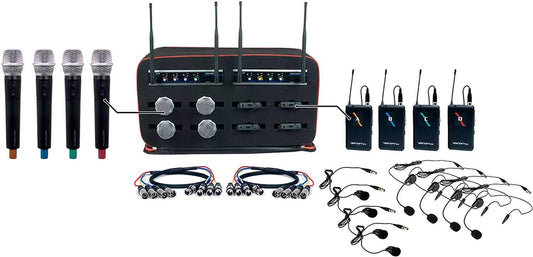 VocoPro MIB-QUAD-8C 8-Channel Wireless Combo Mic Package - PSSL ProSound and Stage Lighting