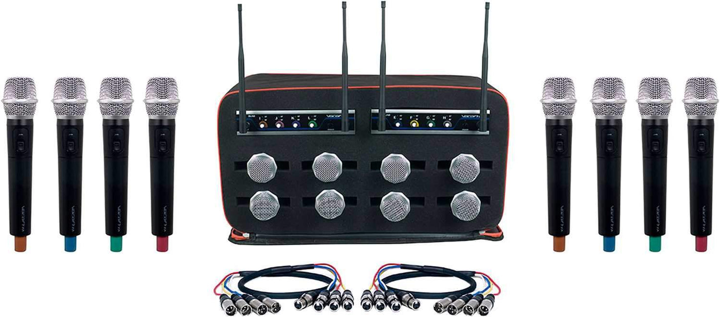 VocoPro MIB-QUAD-8H 8 Channel Wireless Handheld Mic Package - PSSL ProSound and Stage Lighting
