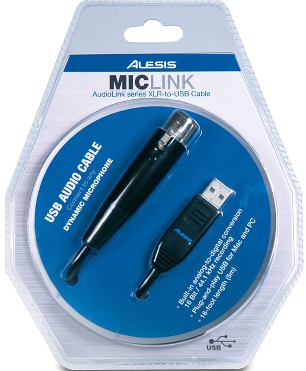 Alesis MIC-LINK 16.5 Ft XLR to USB Interface Cable - PSSL ProSound and Stage Lighting