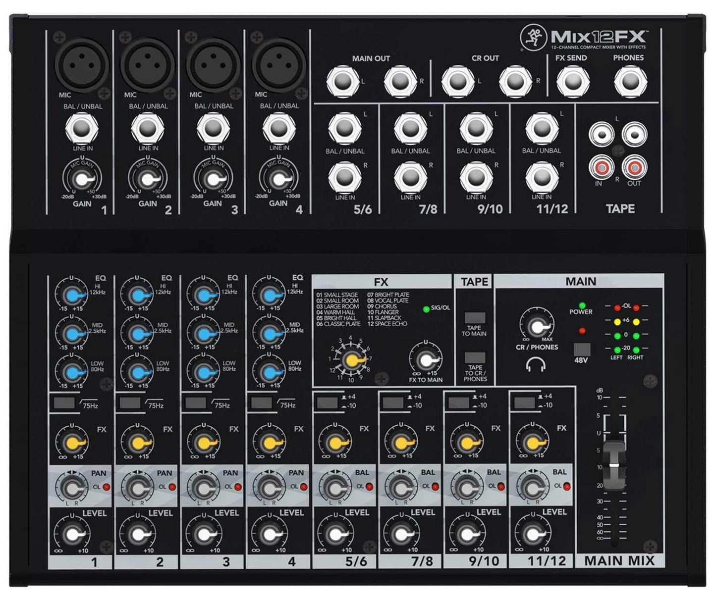 Mackie Mix12FX 12 Channel Compact PA Mixer - PSSL ProSound and Stage Lighting