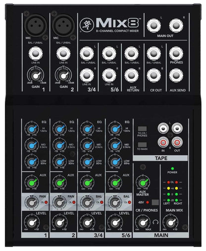 Mackie Mix8 8-Channel Compact Mixer - PSSL ProSound and Stage Lighting