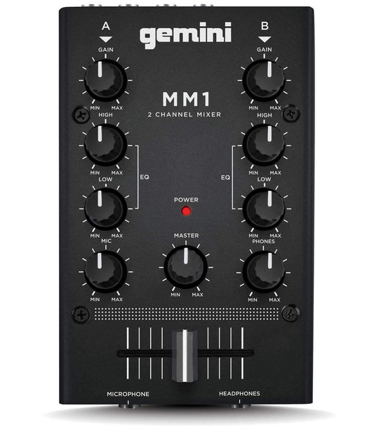 Gemini MM1 2 Channel Analog Mini DJ Mixer - PSSL ProSound and Stage Lighting