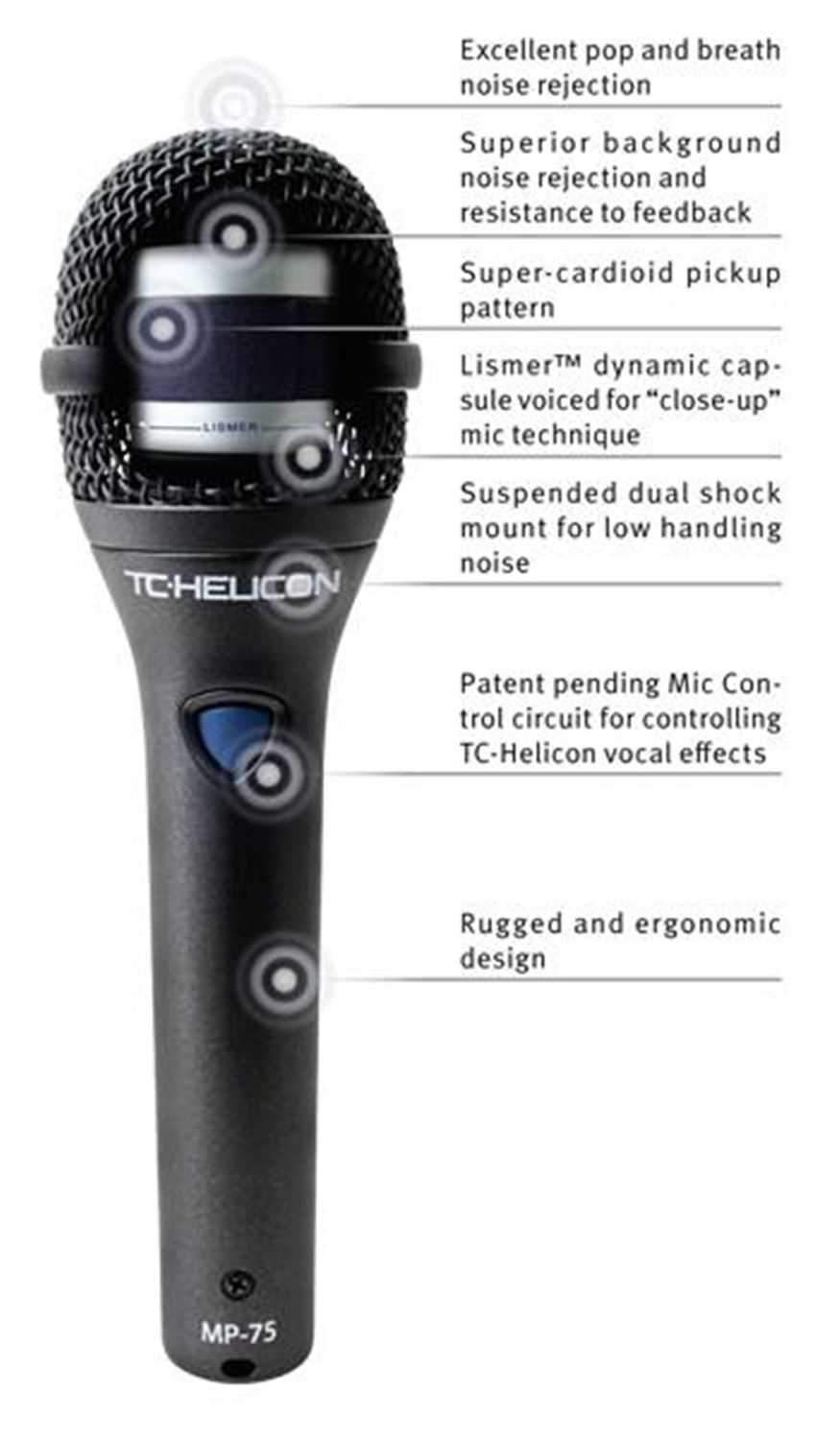 TC Helicon MP75 Live Performance Vocal Microphone - PSSL ProSound and Stage Lighting
