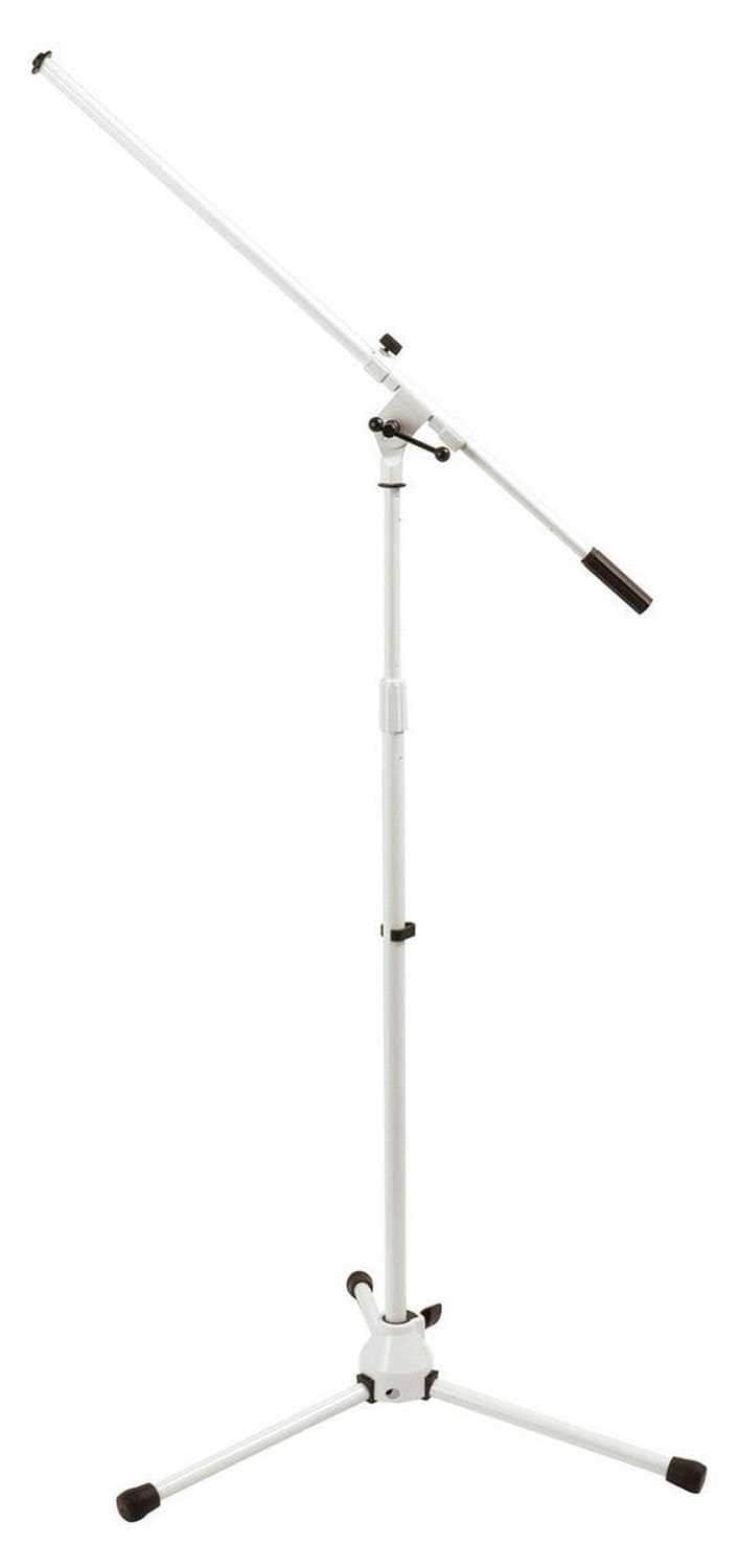 On-Stage MS7801W Euro Boom Microphone Stand (White) - PSSL ProSound and Stage Lighting
