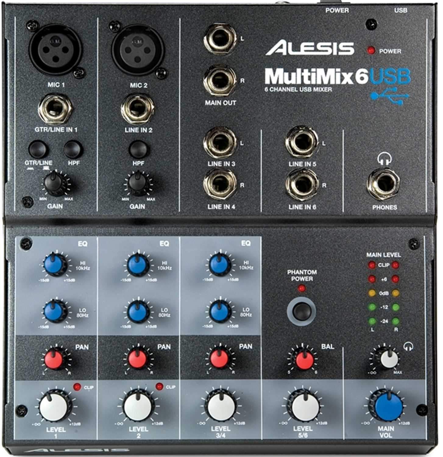 Alesis Multimix-6USB 6 Channel USB Mixer - PSSL ProSound and Stage Lighting