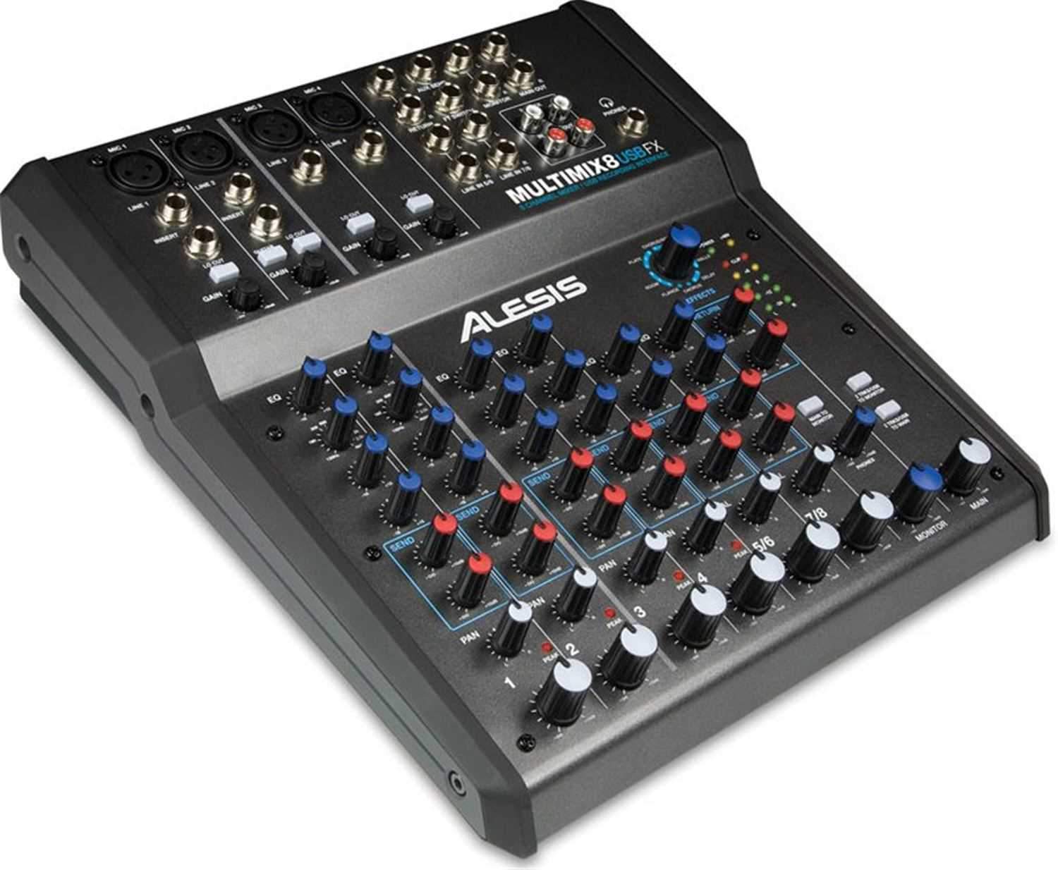 Alesis MultiMix-8-USB-FX 8 CH Mixer with Effects/USB - PSSL ProSound and Stage Lighting