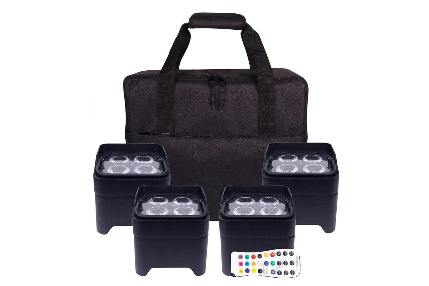 ColorKey MobilePar Mini Hex 4 Bundle (4-Pack) with Carrying Case - PSSL ProSound and Stage Lighting
