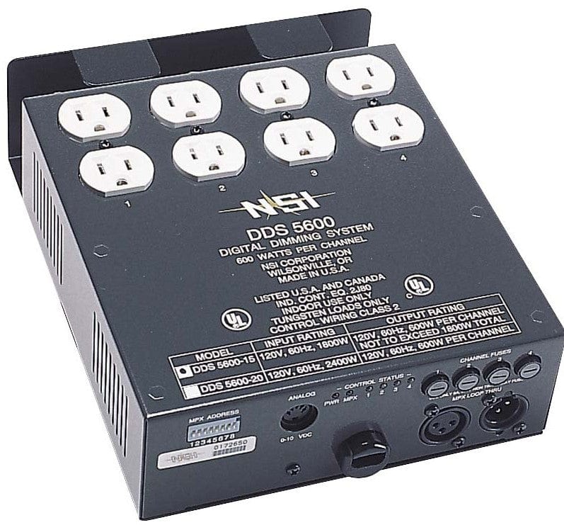Leviton N5600-000 4 Ch, 600W 15 Amp Power Supply Cord Dimmer/Relay System 5600, 120V - PSSL ProSound and Stage Lighting