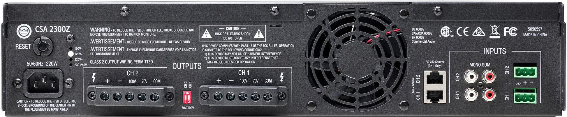JBL NCSA2300Z-0 2x300 Watt DriveCore Amplifier - PSSL ProSound and Stage Lighting
