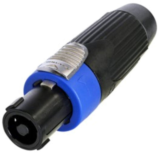Neutrik US 4 Pole Female Cable Connector, Black Metal Housing, Chuck Type Strain Relief - PSSL ProSound and Stage Lighting
