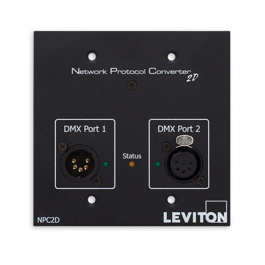 Leviton NPC2D-0MF 2 DMX Port Network Protocol Converter with (1) Female and (1) Male 5 pin XLR - PSSL ProSound and Stage Lighting