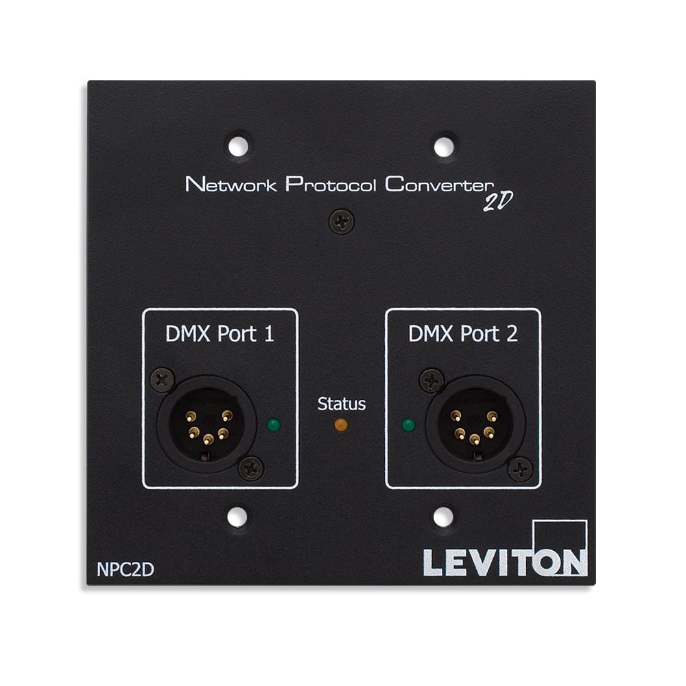 Leviton NPC2D-0MM 2 DMX Port Network Protocol Converter with (2) Male 5 pin XLR receptacles - PSSL ProSound and Stage Lighting