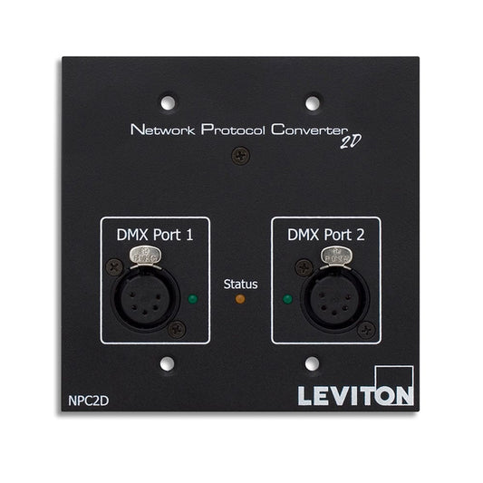 Leviton NPC2D-0FF 2 DMX Port Network Protocol Converter with (2) Female 5 pin XLR receptacles - PSSL ProSound and Stage Lighting