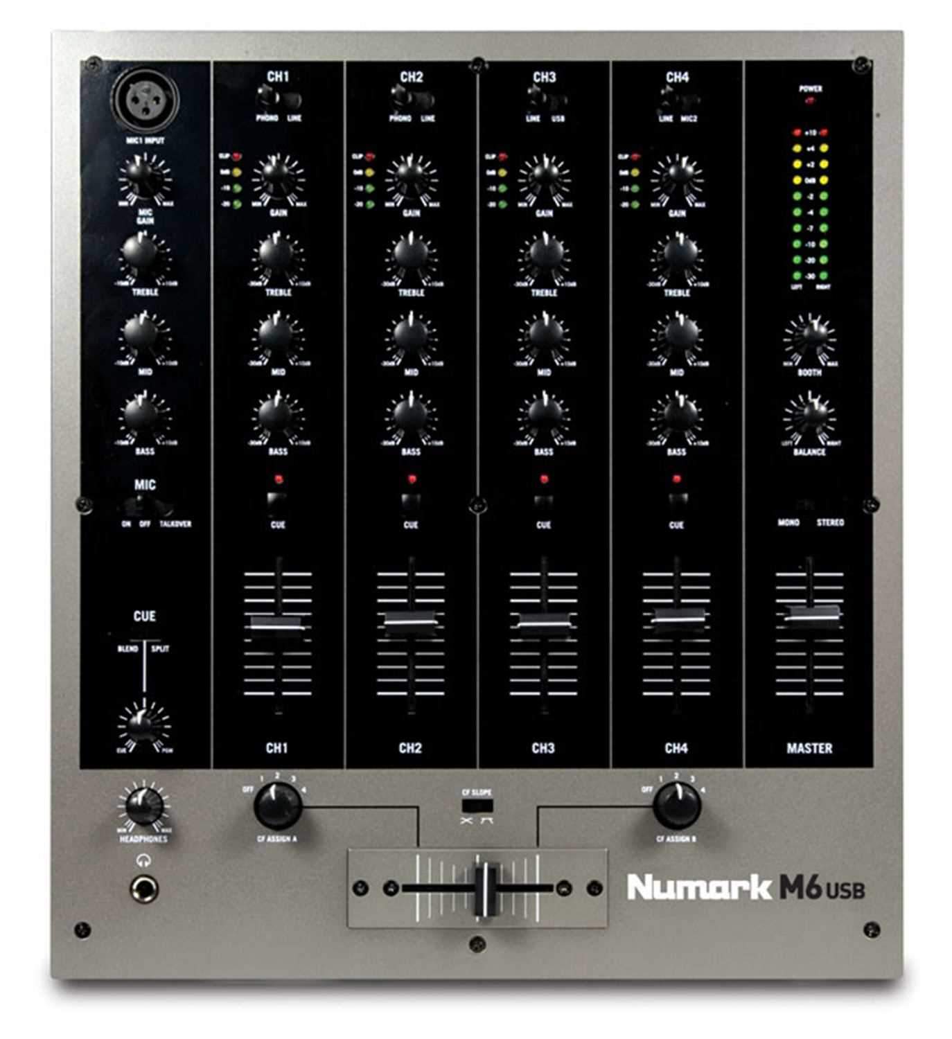 Numark M6 USB 4-Channel DJ Mixer - PSSL ProSound and Stage Lighting