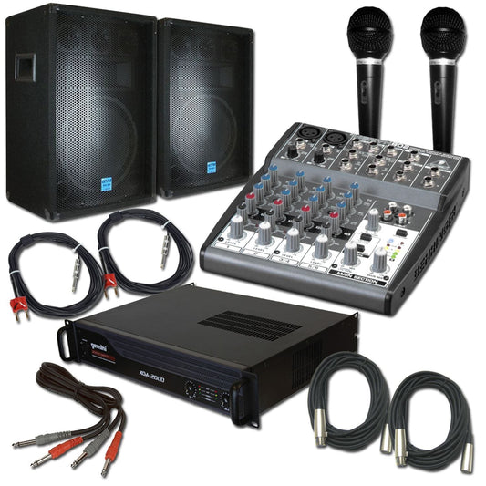 2000 Watt PA Package Speakers, Amp, Mixer & More - PSSL ProSound and Stage Lighting