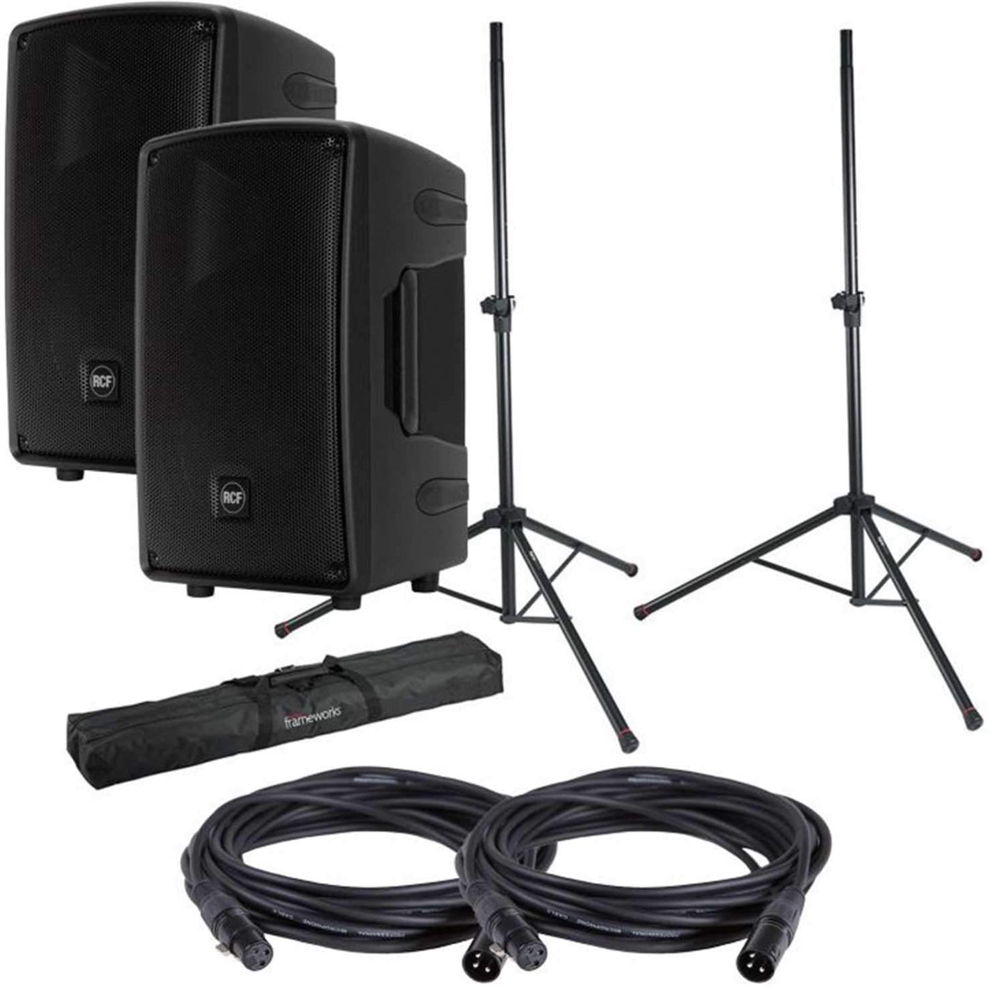 RCF HD10-A MK4 Powered Speakers with Gator Stands - PSSL ProSound and Stage Lighting
