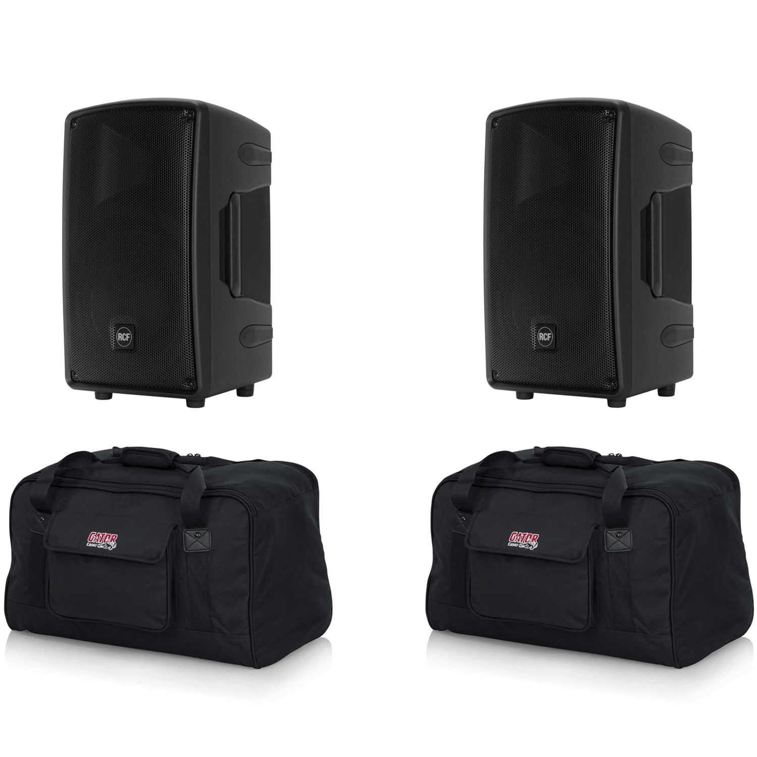 RCF HD10-A MK4 Powered Speakers with Gator Totes - PSSL ProSound and Stage Lighting