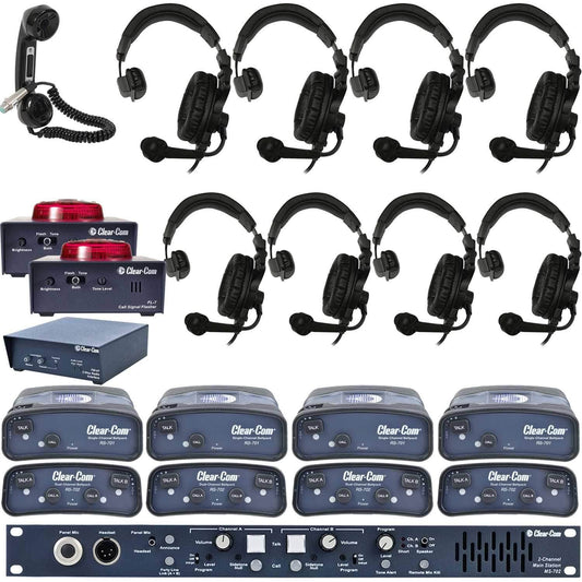 Clear-Com Intercom System Wired Plus Bundle with 8 Headsets - PSSL ProSound and Stage Lighting