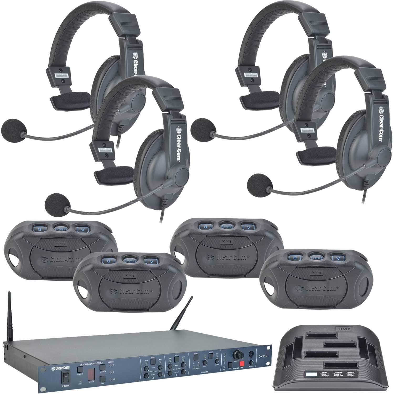 Clear-Com Intercom System Basic Wireless Bundle with 4 Headsets - PSSL ProSound and Stage Lighting