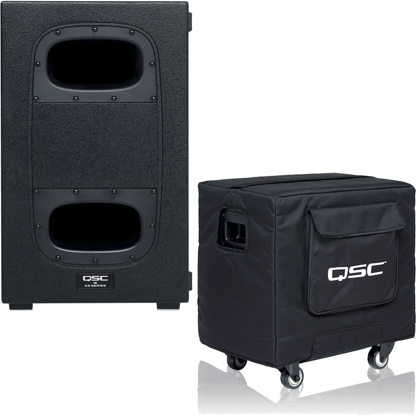 QSC KS112 2000W 12-Inch Compact Powered Subwoofer with Padded Cover - PSSL ProSound and Stage Lighting