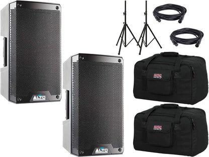 Alto Professional TS308 8-Inch 2 Way Powered Speakers with Gator Totes & Stands - PSSL ProSound and Stage Lighting